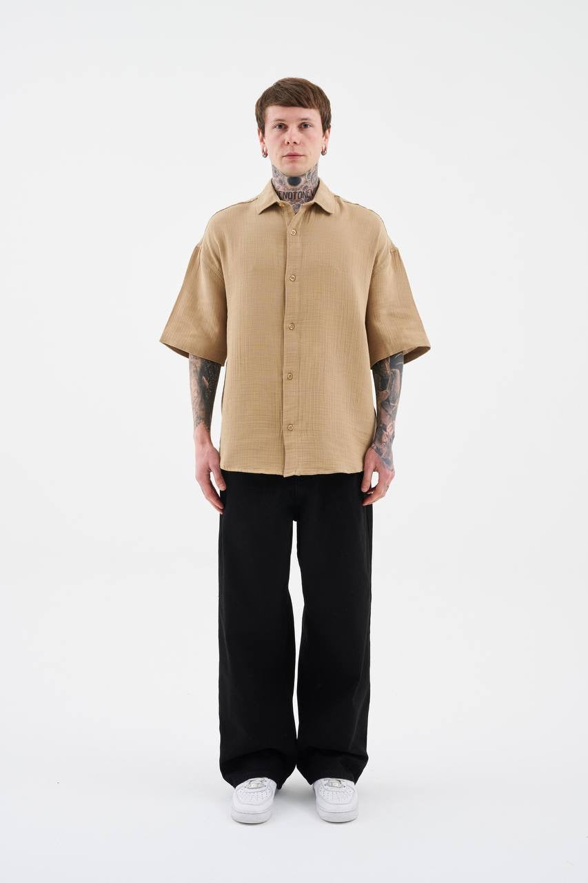 Men's Relaxed Fit Short Sleeve Shirt in Soft Tencel