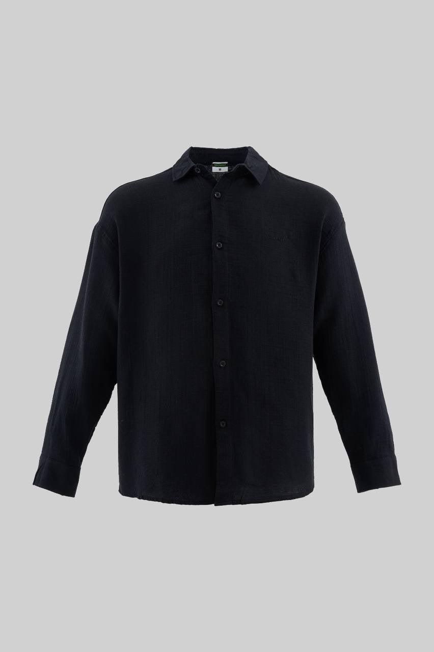 Men’s Effect-Washed Long Sleeve Casual Shirt in Soft Cotton