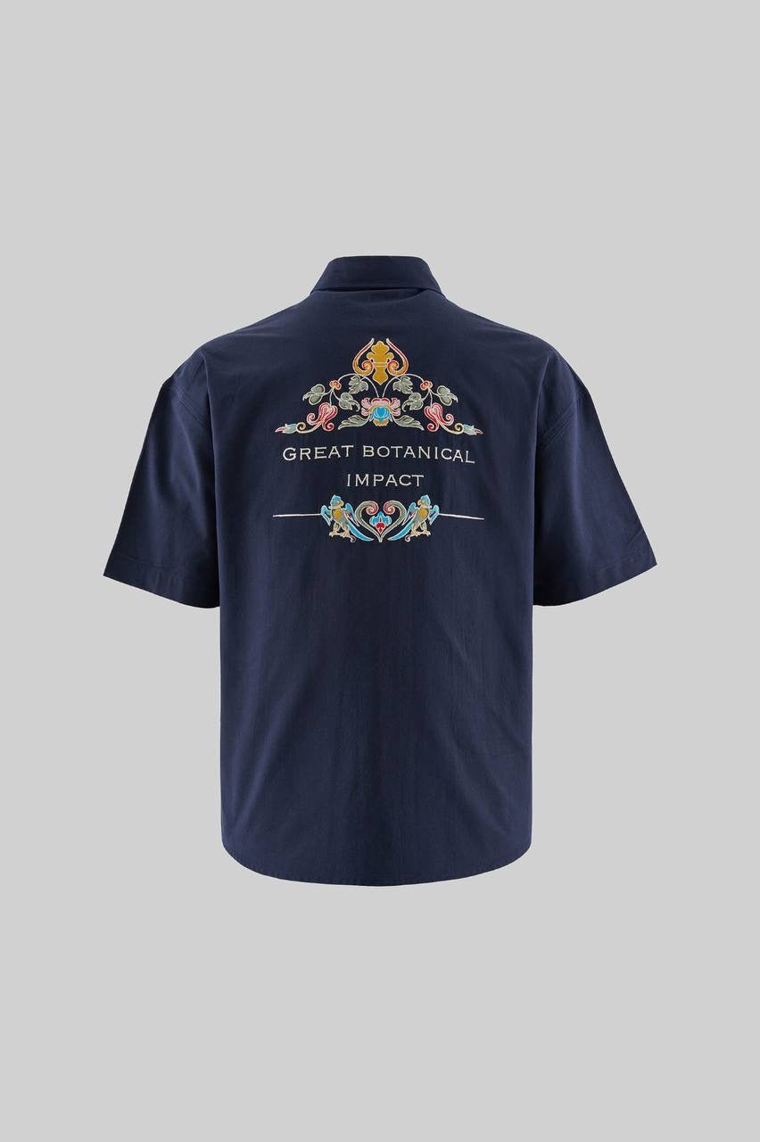 Men's Oversized Embroidered Casual Shirt in Soft Cotton