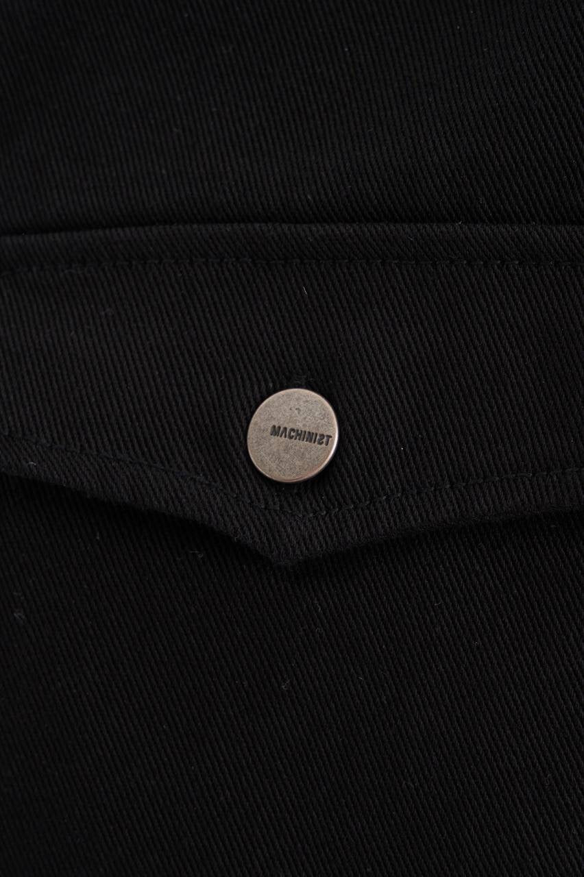 Men’s Boxy Fit Black Short Sleeve Denim Shirt