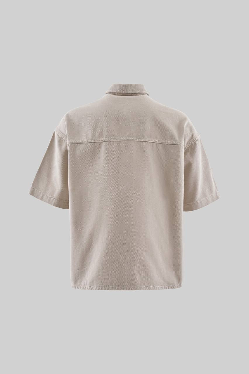 Men’s Boxy Fit Short Sleeve Denim Shirt in Soft Cotton