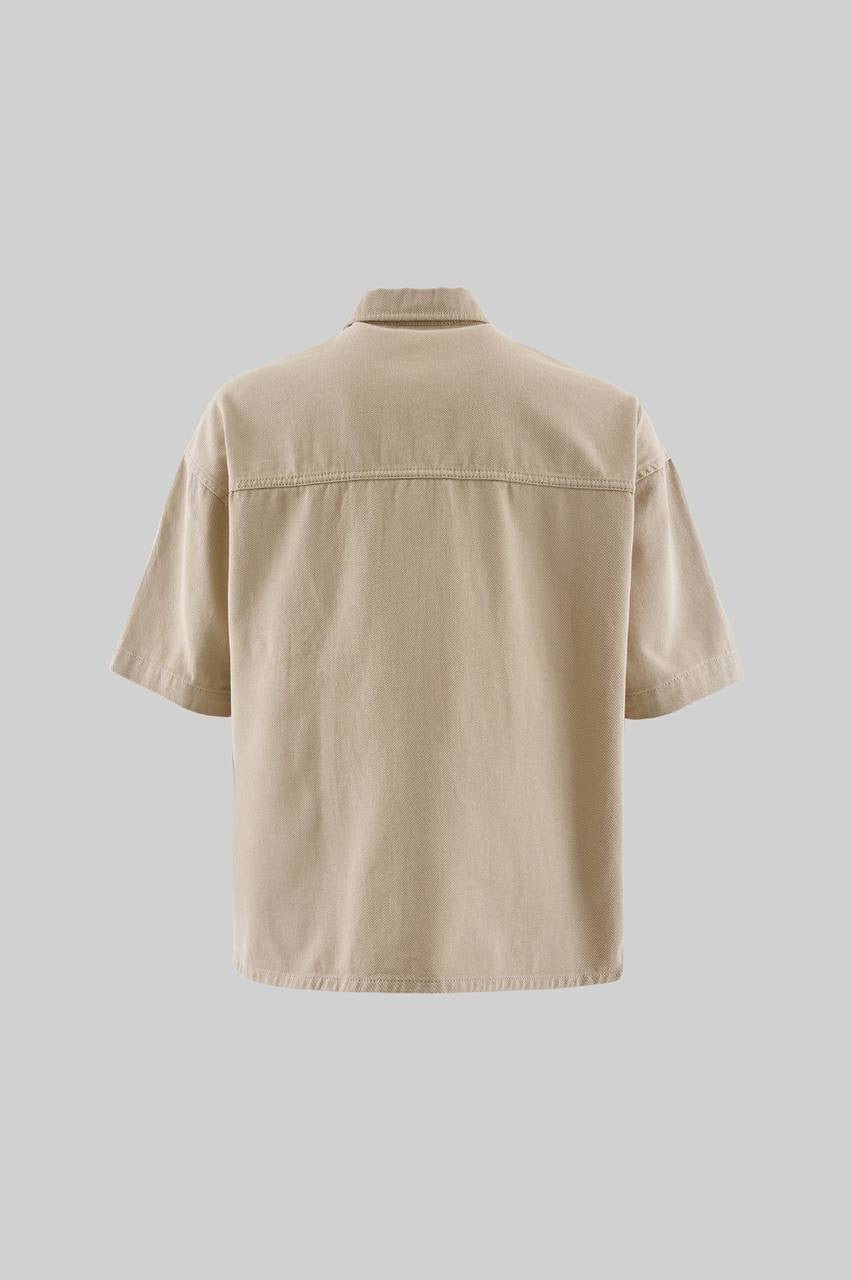 Men’s Boxy Fit Gabardine Shirt in Structured Cotton