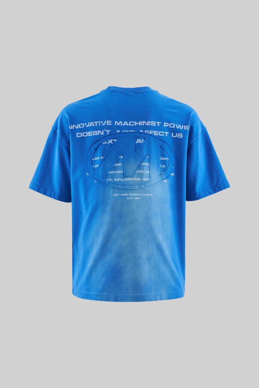 Men's Boxy Fit Short Sleeve Patched Washed T-Shirt