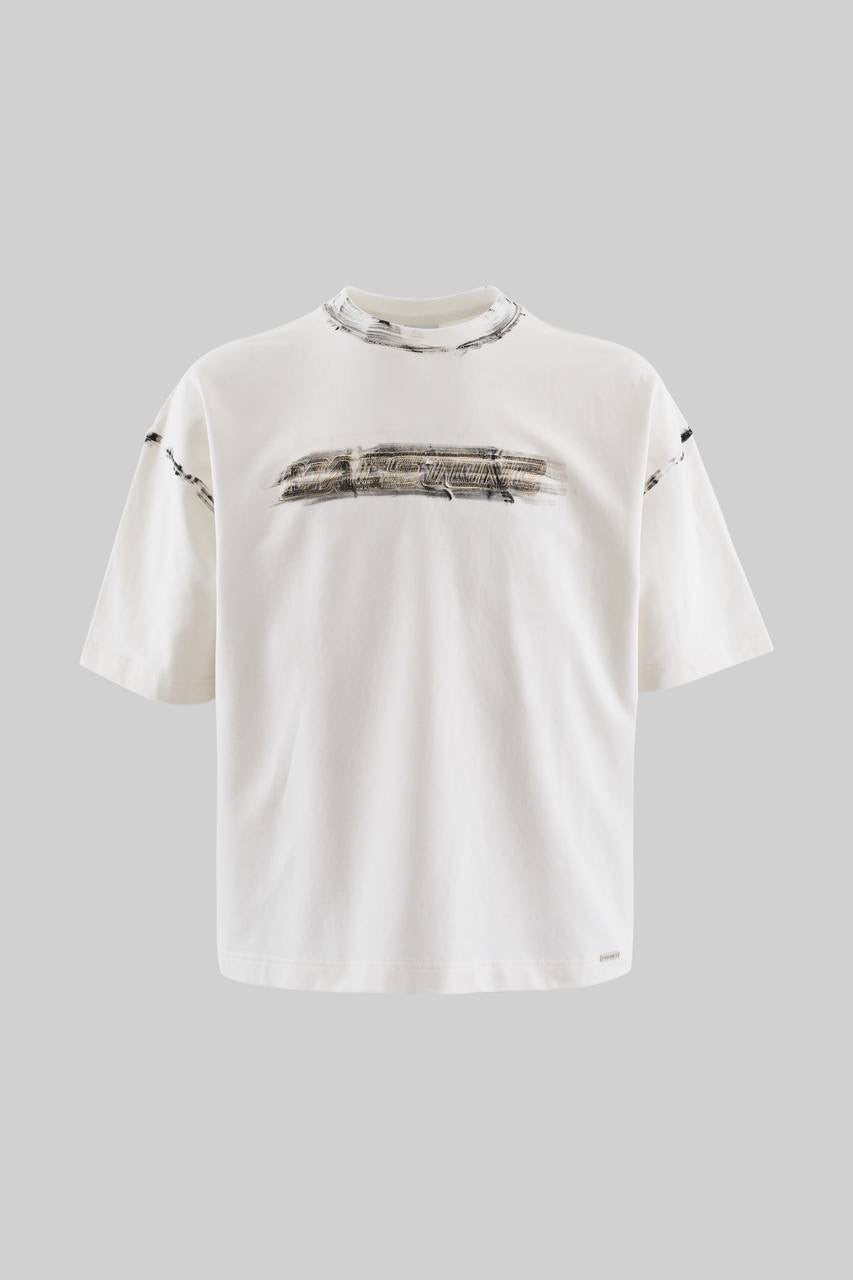 Men's Boxy Fit Short Sleeve Distressed Graphic T-Shirt