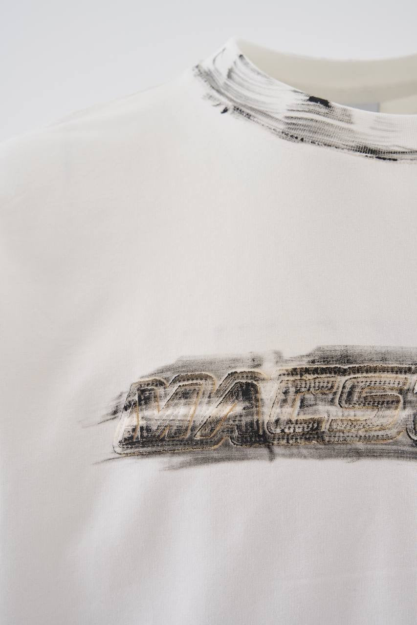 Men's Boxy Fit Short Sleeve Distressed Graphic T-Shirt