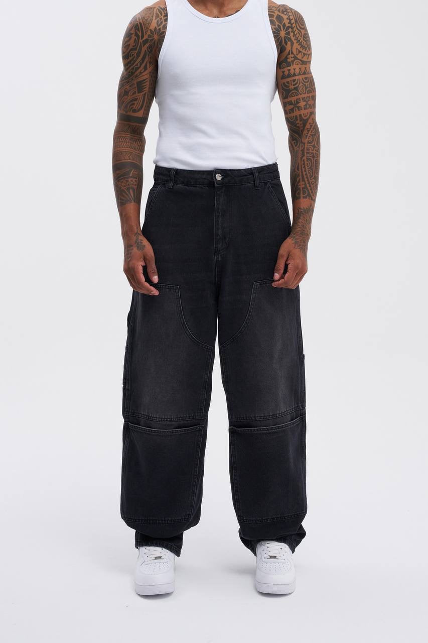 Machinist Oversize Washed-Effect Anthracite Jeans