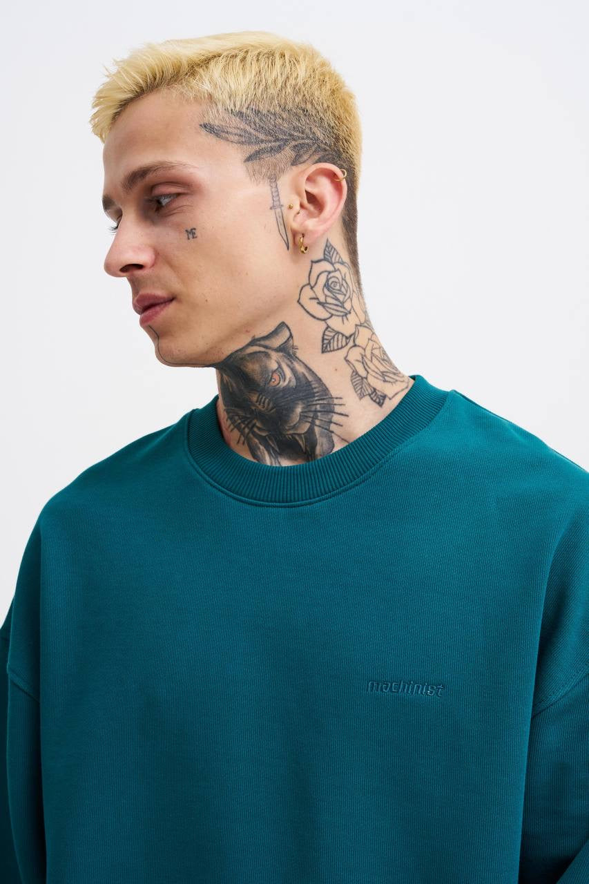 Machinist Men's Basic Diagonal Sweatshirt – Oil Green