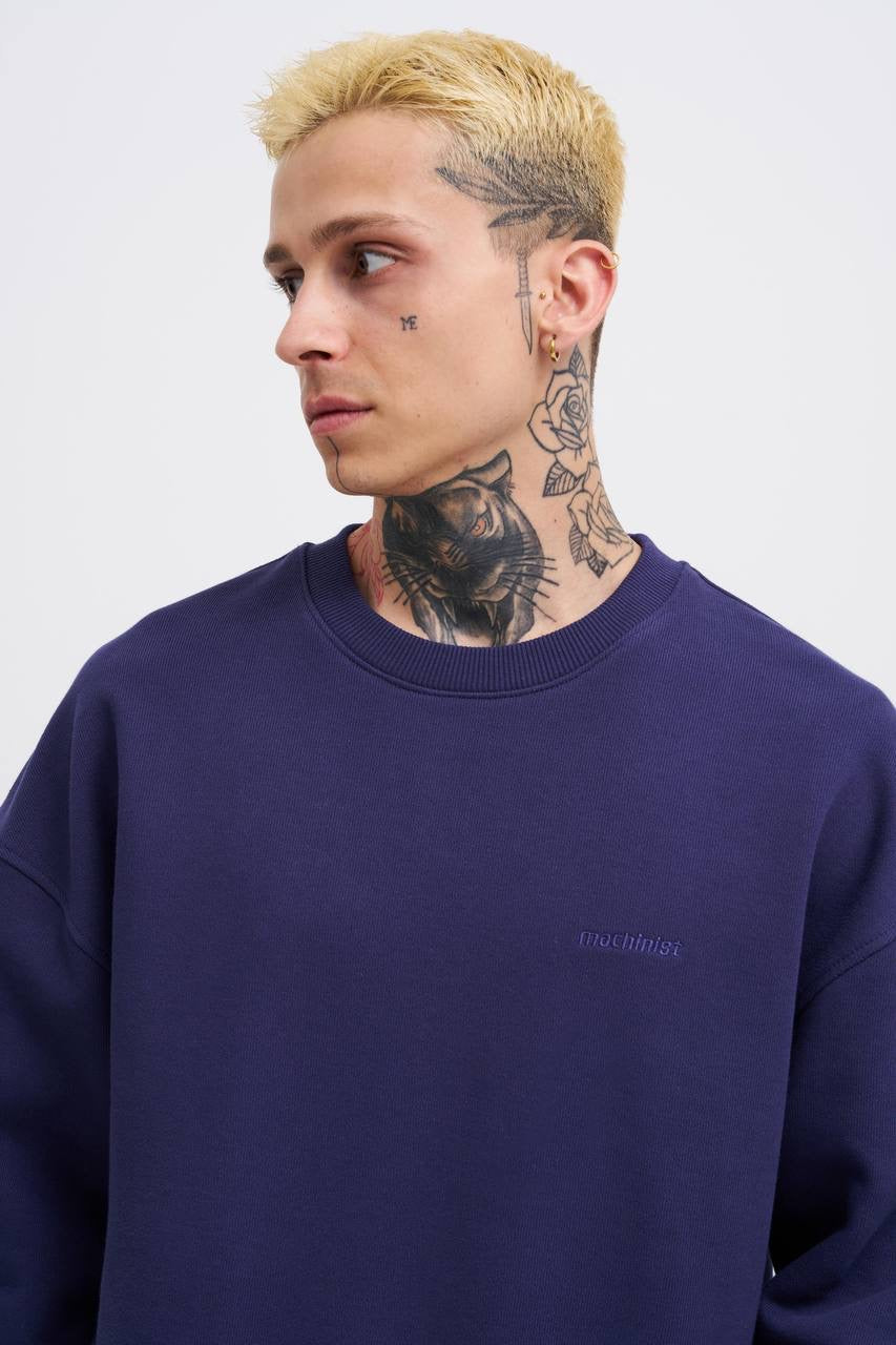 Machinist Men's Basic Diagonal Sweatshirt – Midnight Blue