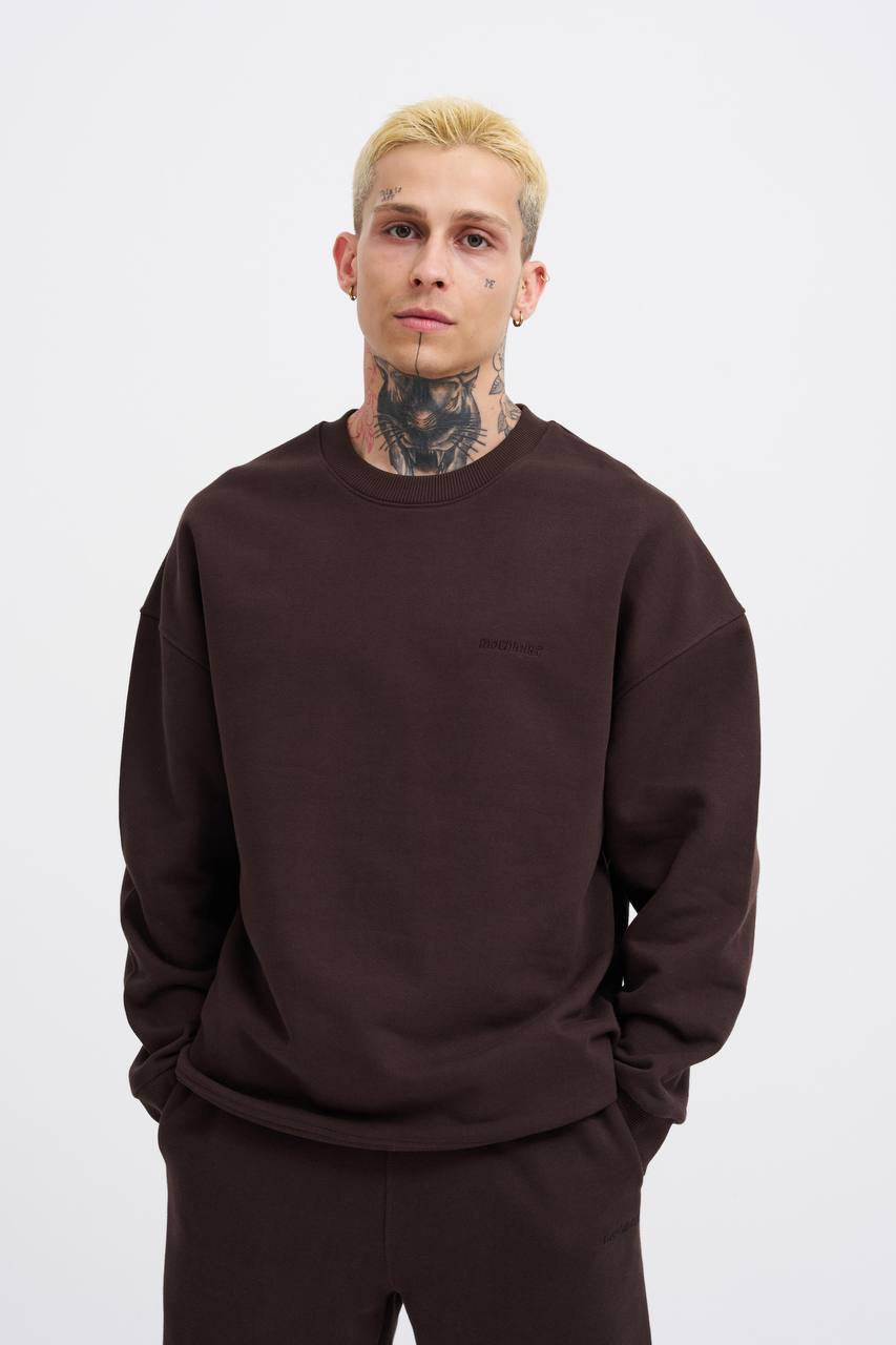 Machinist Men's Basic Diagonal Sweatshirt – Dark Coffee