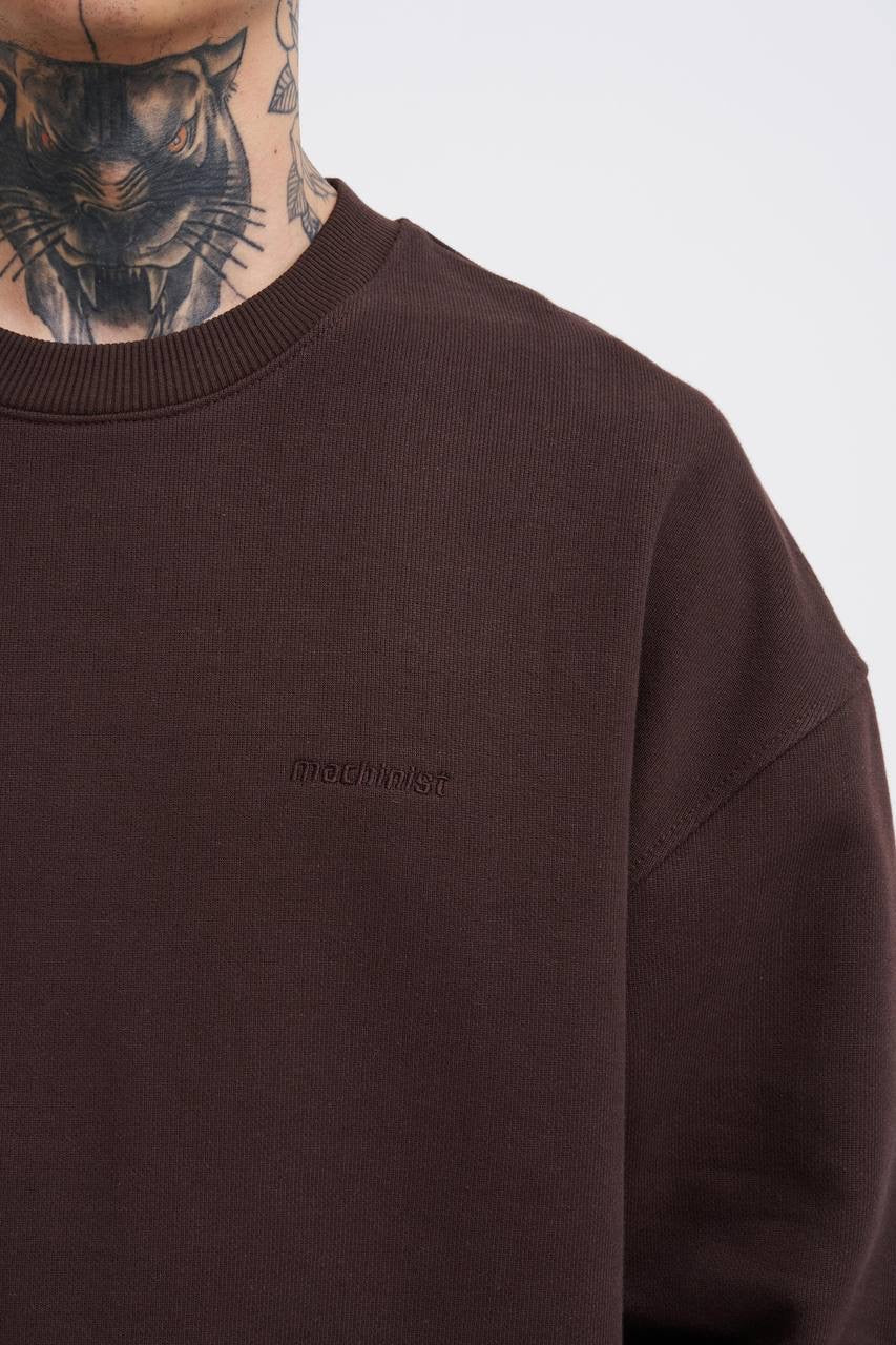 Machinist Men's Basic Diagonal Sweatshirt – Dark Coffee