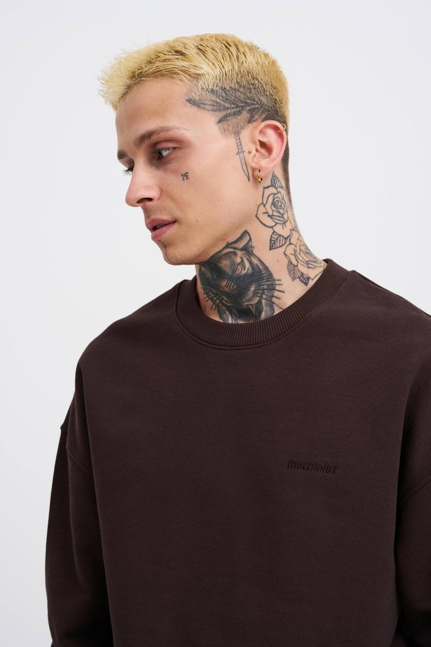 Machinist Men's Basic Diagonal Sweatshirt – Dark Coffee