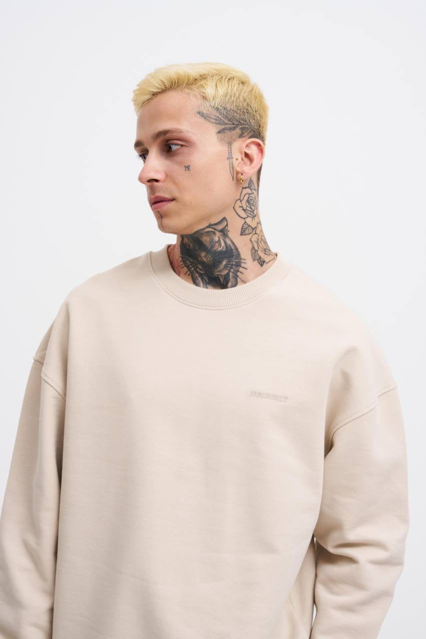 Machinist Men's Basic Diagonal Sweatshirt – Soft Beige