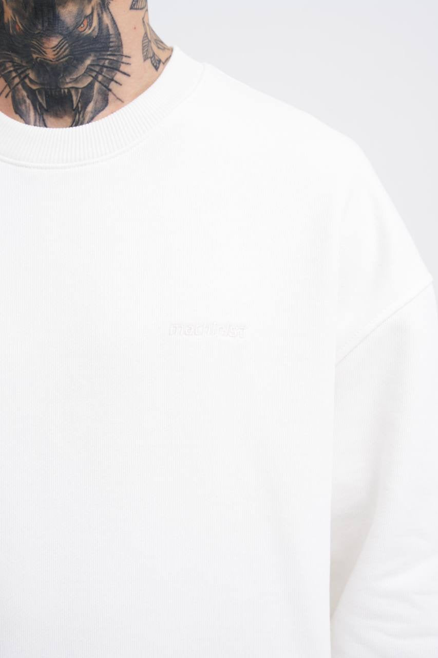 Machinist Men's Basic Diagonal Polo Ecru Sweatshirt