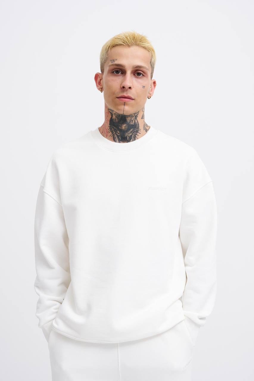 Machinist Men's Basic Diagonal Polo Ecru Sweatshirt