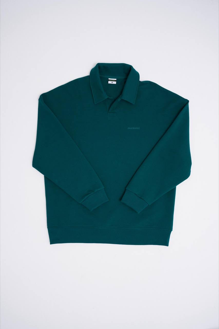 Machinist Men’s Distressed Stitch Polo – Petrol Green