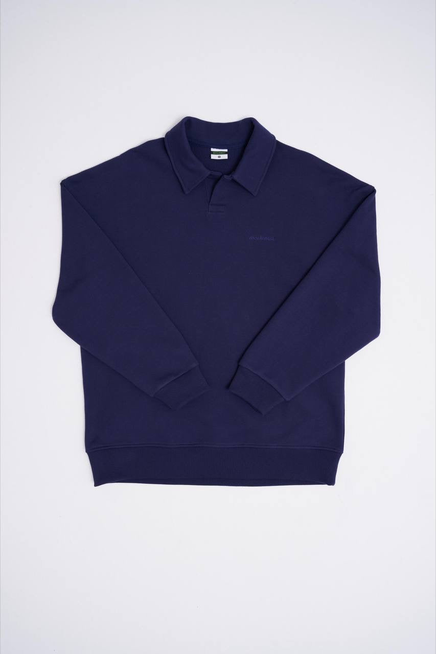 Machinist Men’s Basic Diagonal Polo Sweatshirt – Navy Blue (Lacivert)