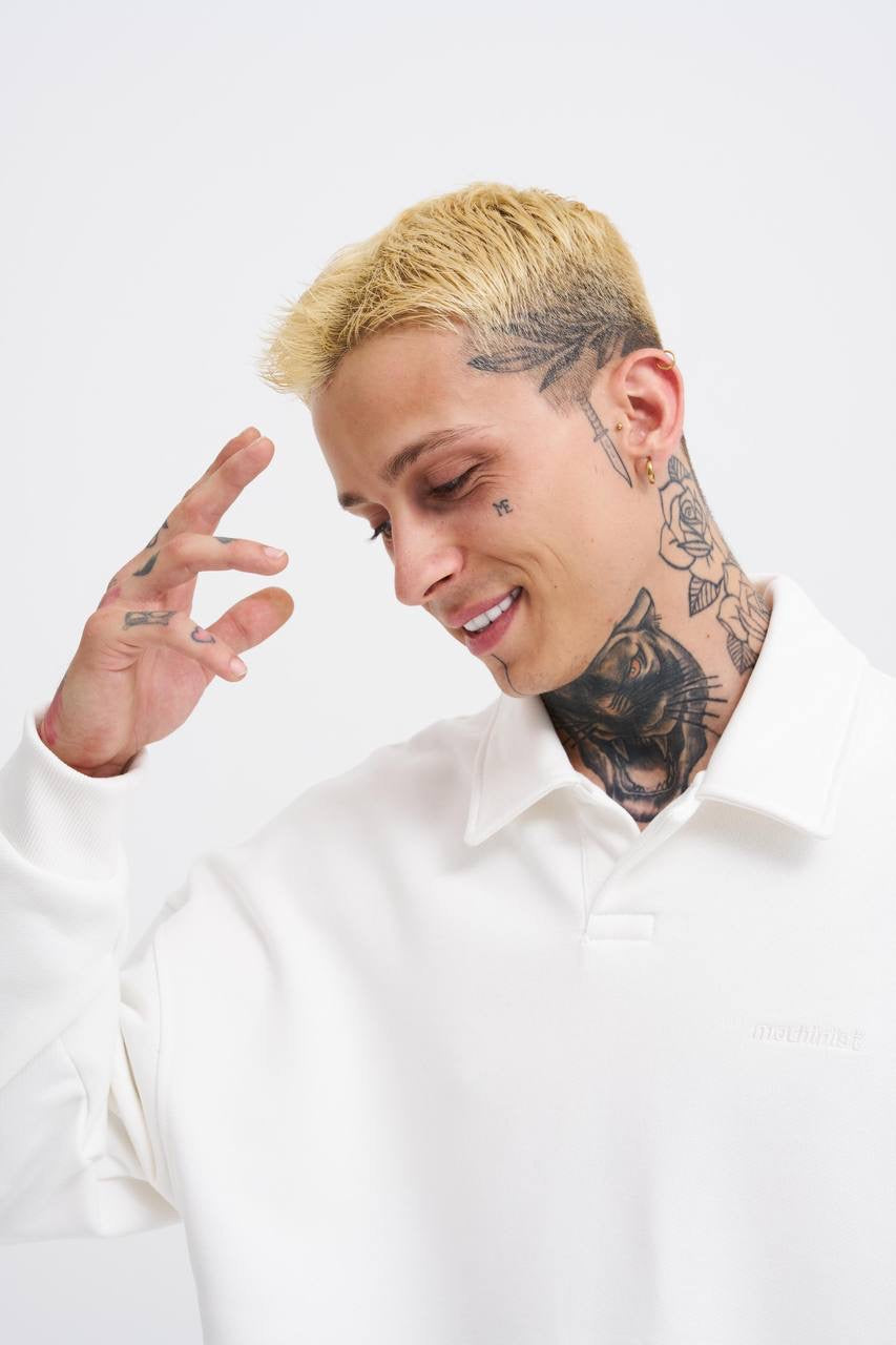 Diagonal Polo Oversized Sweatshirt