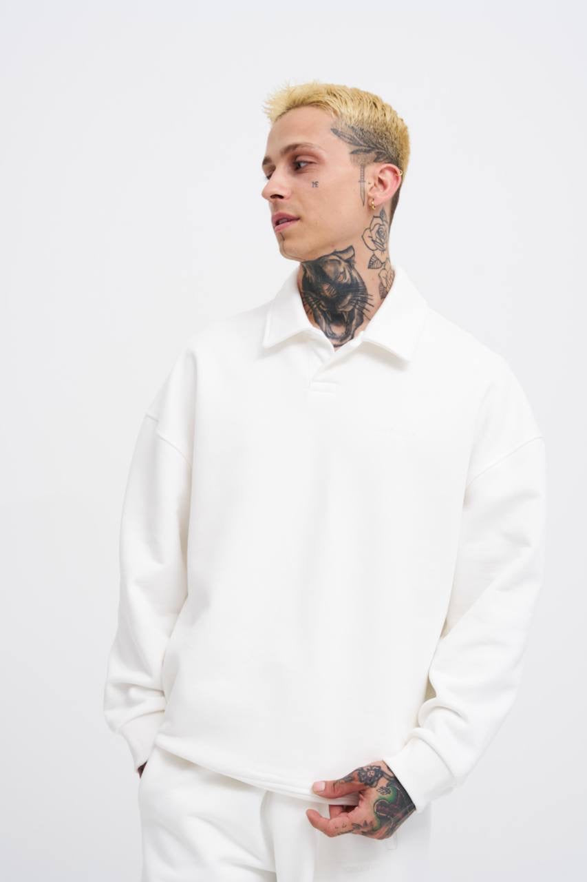 Diagonal Polo Oversized Sweatshirt