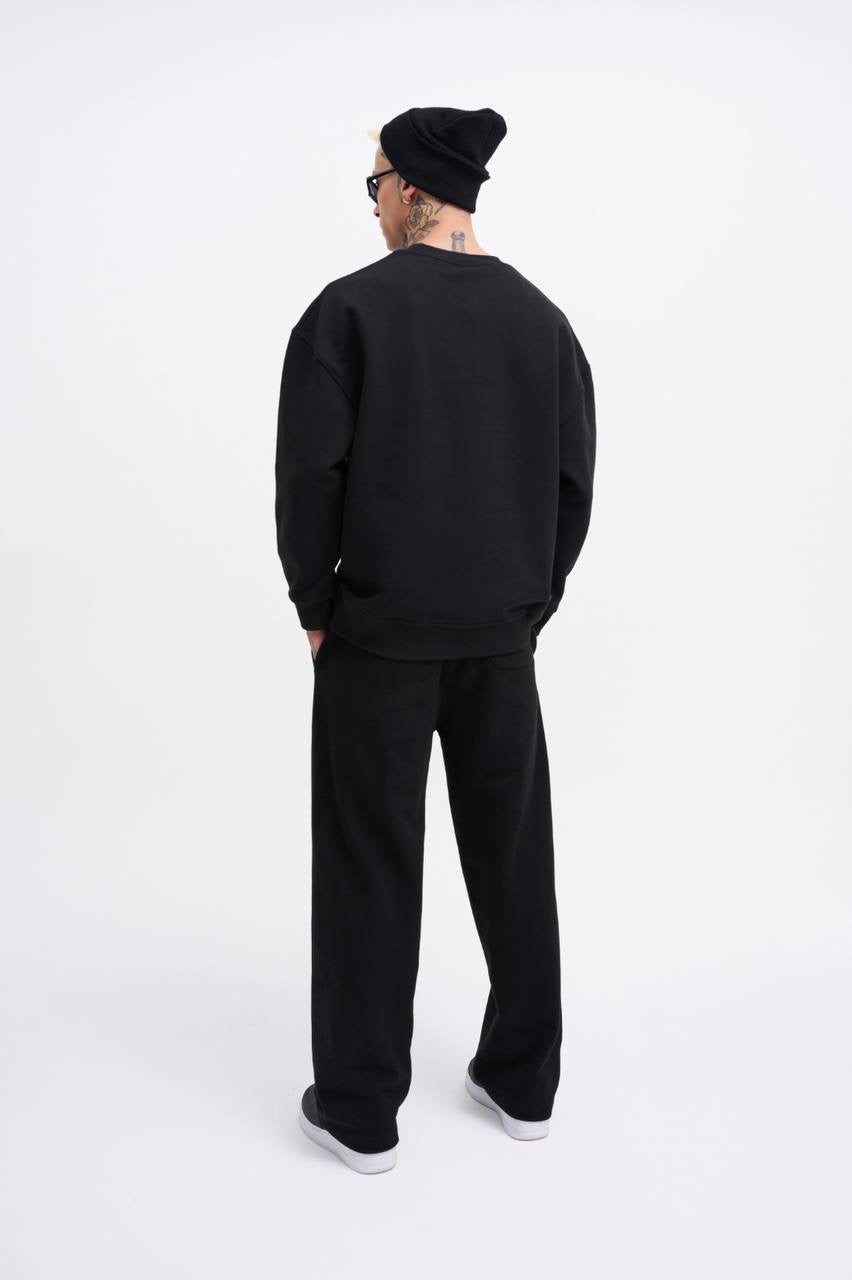 Machinist Men's Basic Oversize Black Sweatshirt