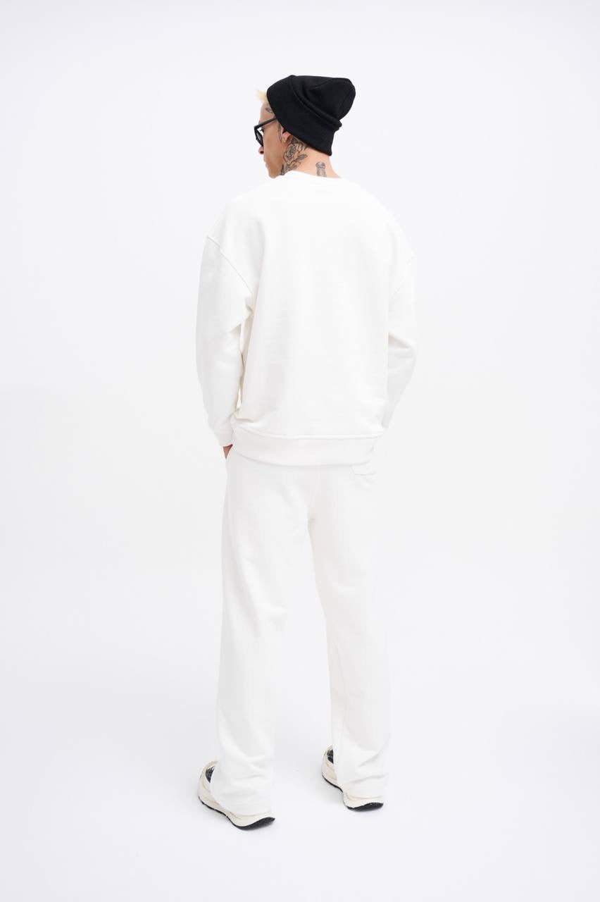 Machinist Men's Basic Diagonal Baggy Ecru Sweatpants