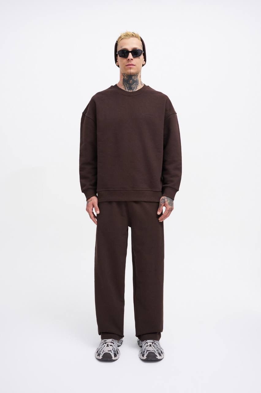 Machinist Men's Basic Diagonal Baggy Brown Sweatpants
