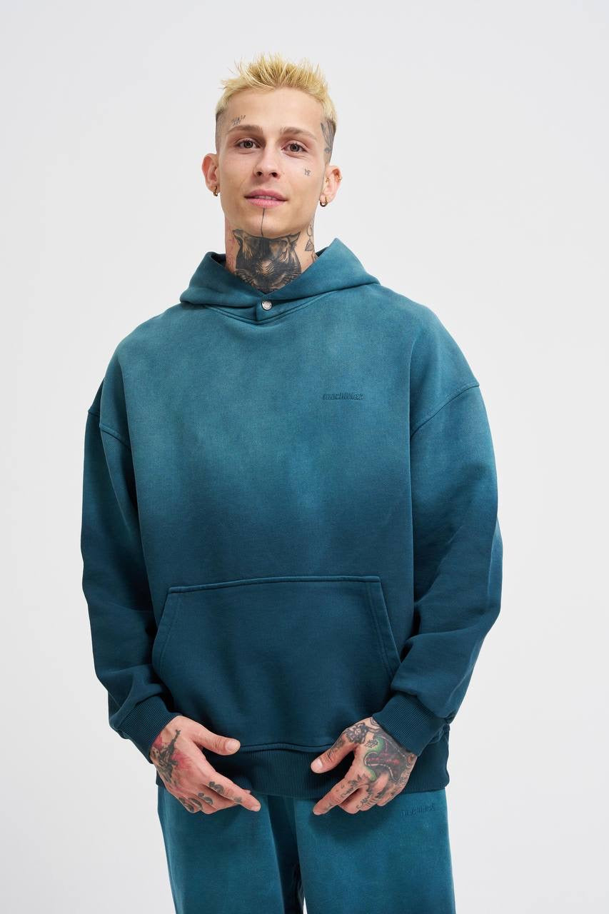 Machinist Men's Gradient Washed Oil Green Hoodie