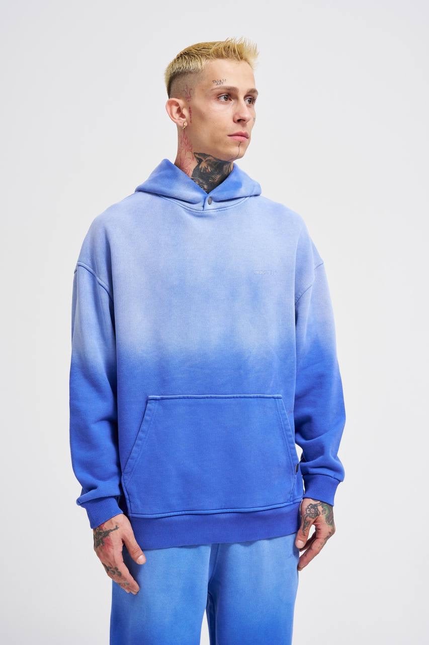 Machinist Men's Gradient Washed Sax Blue Hoodie