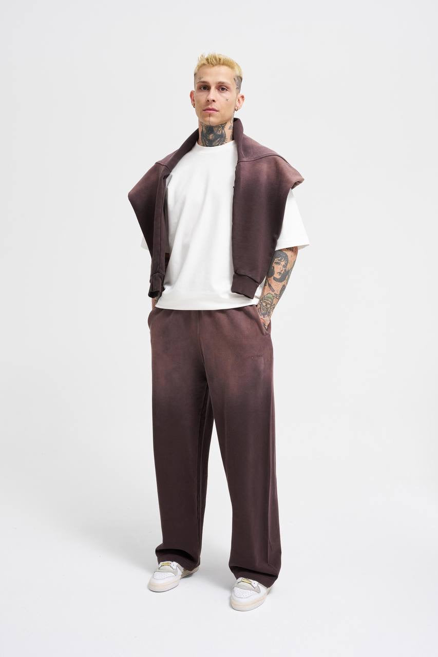 Machinist Men's Gradient Washed Baggy Coffee Sweatpants