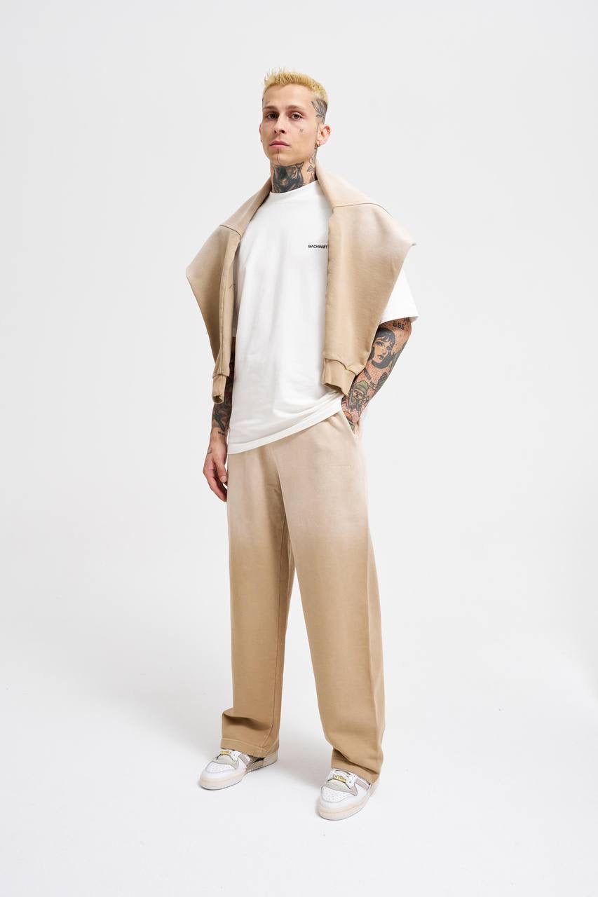 Machinist Gradient Washed Baggy Beige Sweatpants