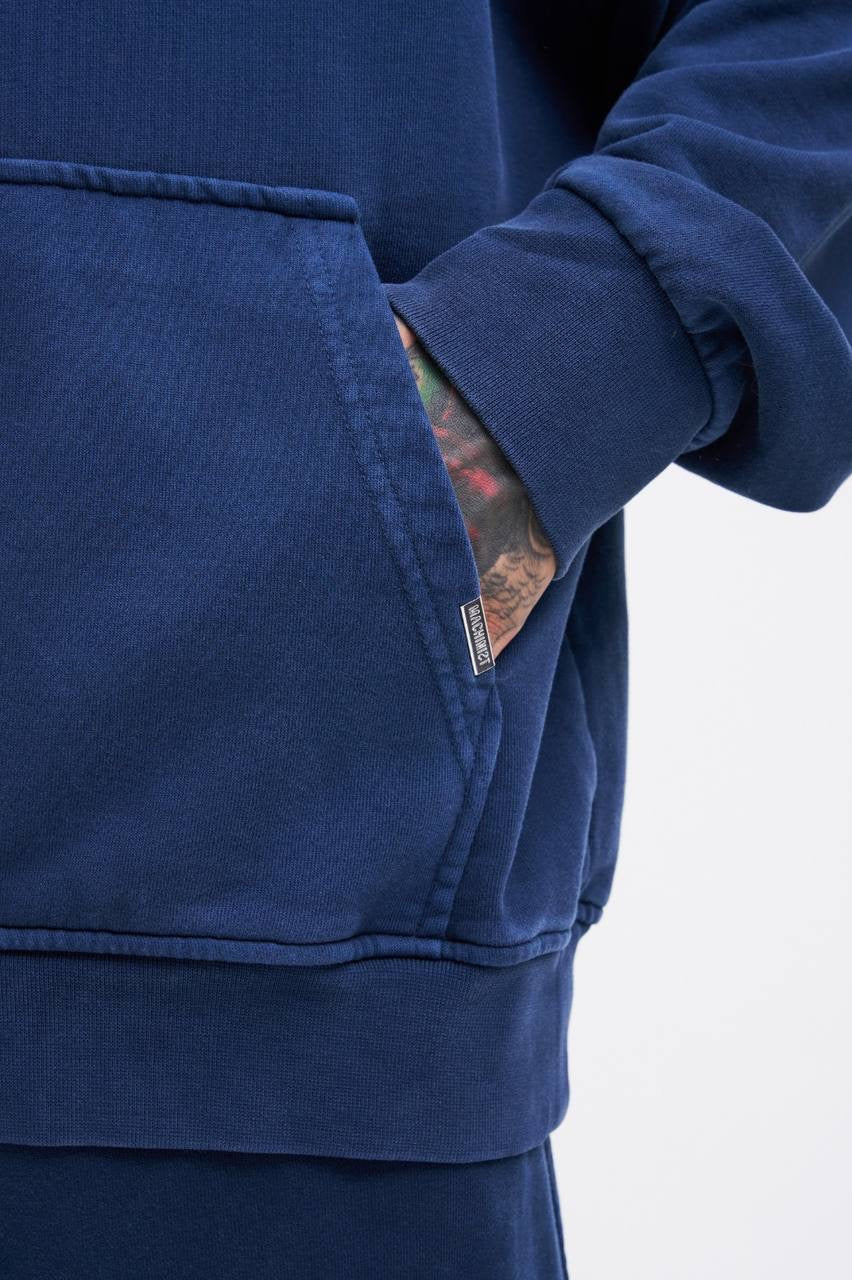 Machinist Basic Solid Hooded Oversize Washed Sweatshirt