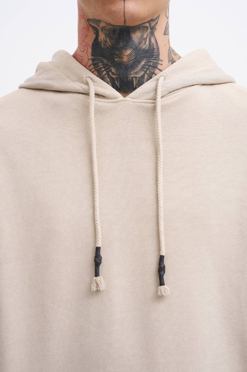 Machinist Basic Solid Hooded Oversize Washed Sweatshirt