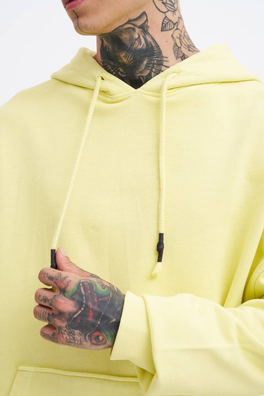 Machinist Basic Solid Hooded Oversize Washed Sweatshirt