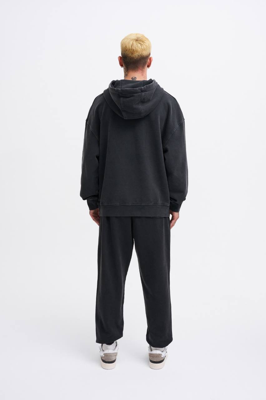 Machinist Basic Solid Hooded Oversize Washed Sweatshirt