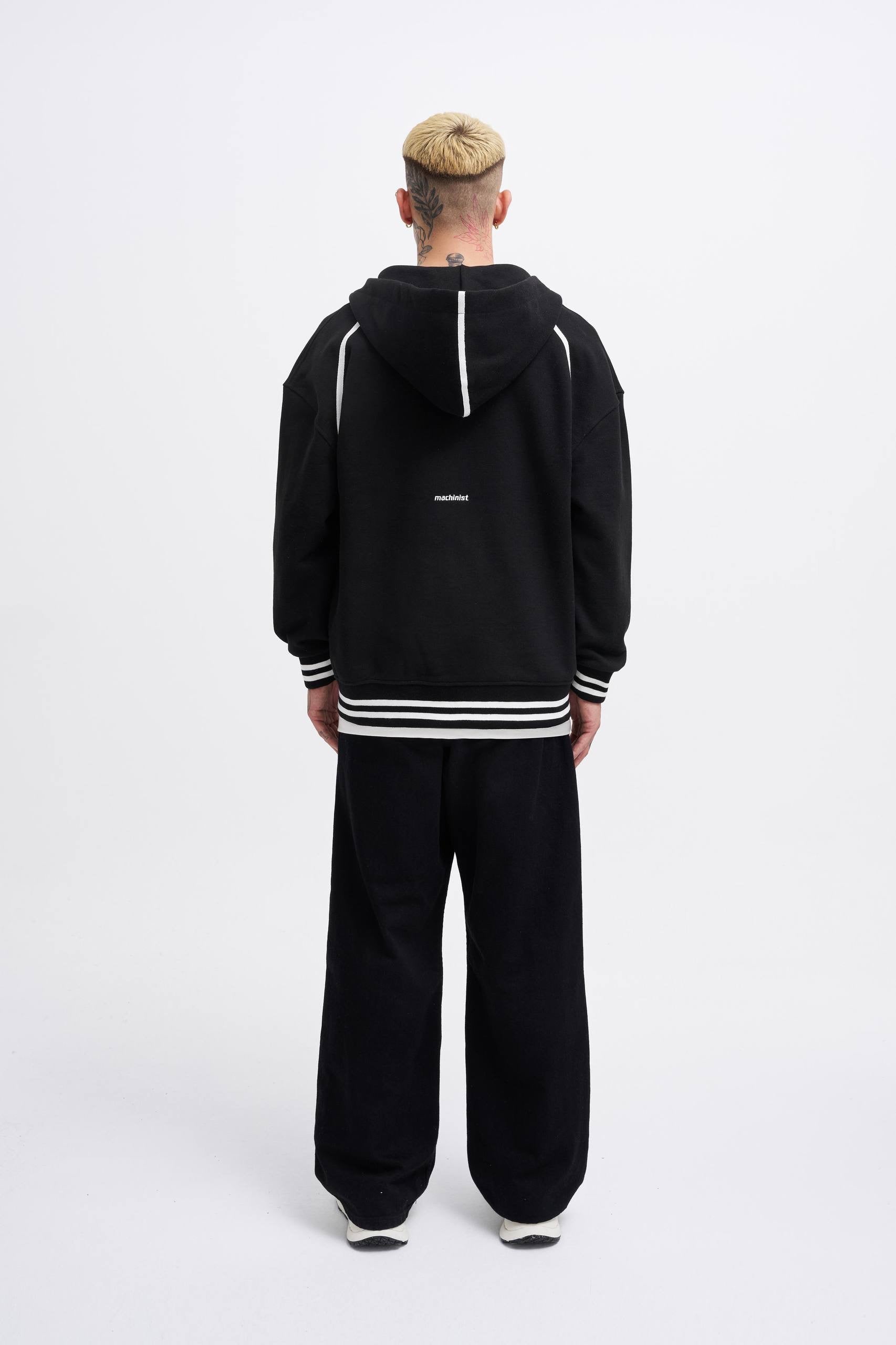 Machinist Men’s Aplique Black Zip Jacket