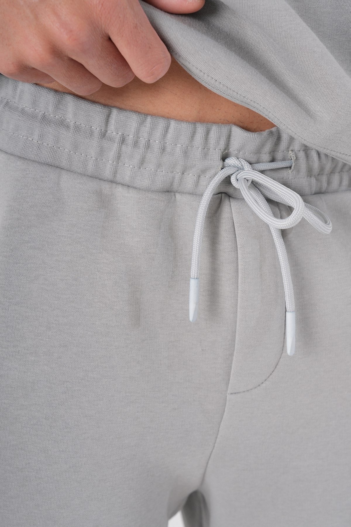 Light Gray Slim Fit Jogger Pants – Unisex Casual Streetwear Bottoms