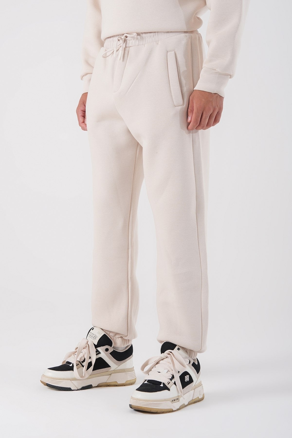 Beige Slim Fit Jogger Pants – Unisex Casual Streetwear Bottoms