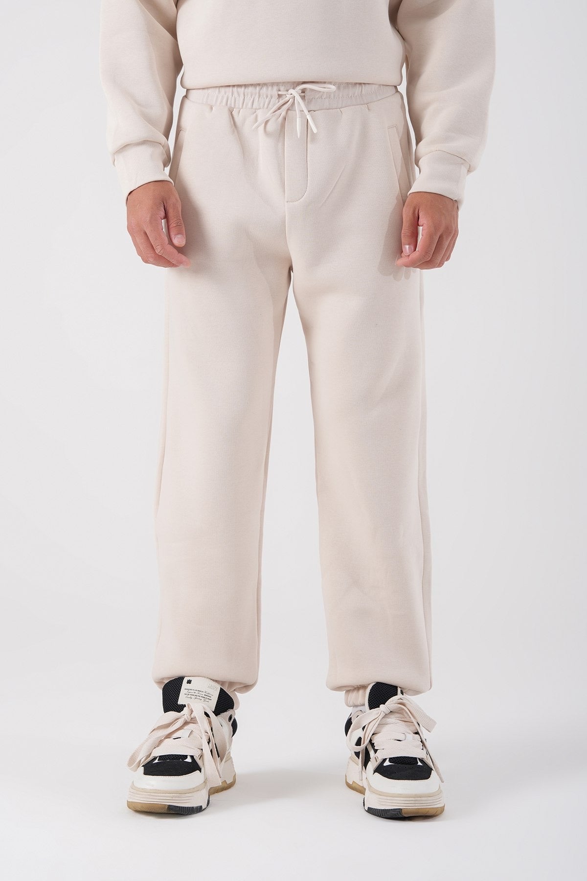 Beige Slim Fit Jogger Pants – Unisex Casual Streetwear Bottoms