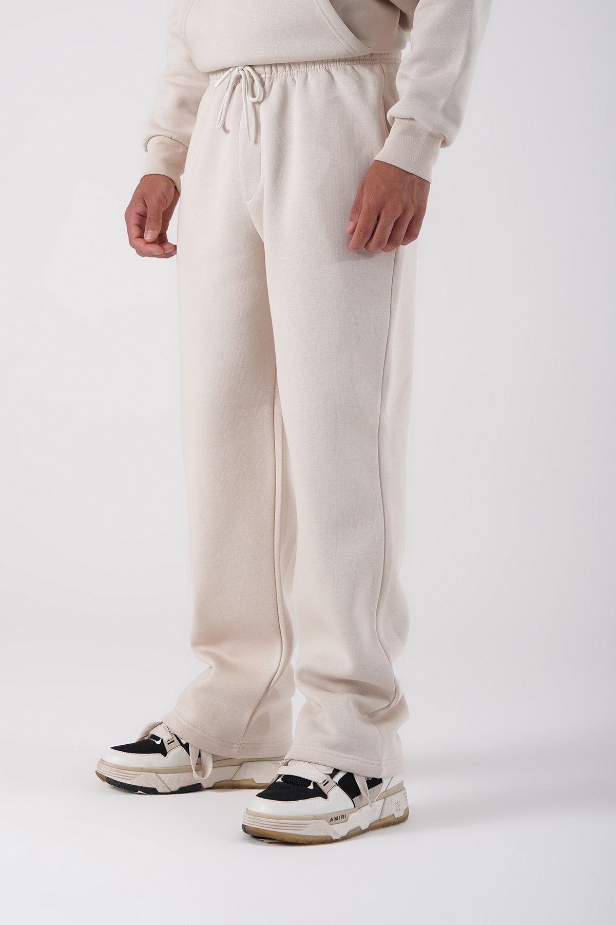 Beige Straight Fit Jogger Pants – Unisex Casual Streetwear Bottoms