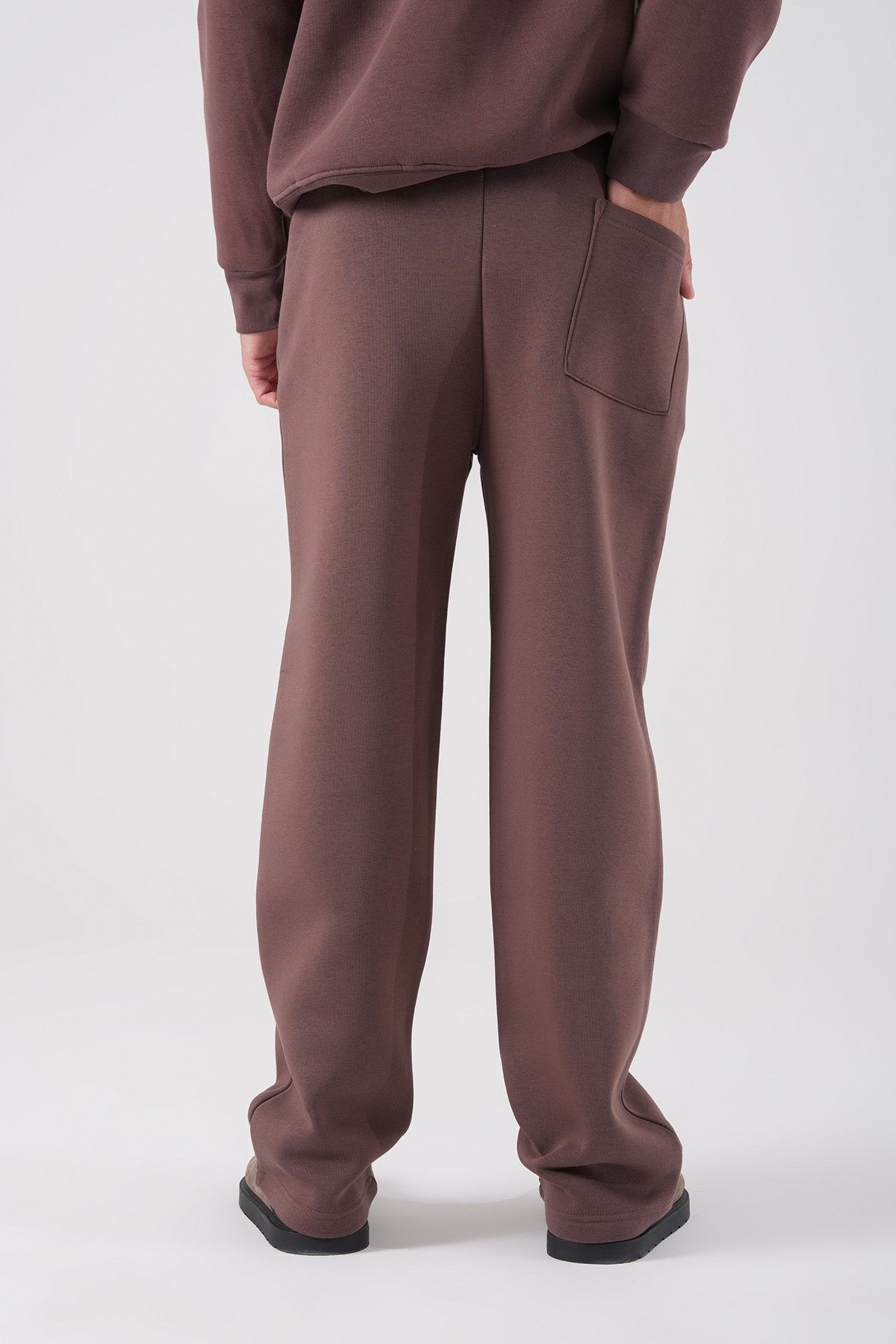 Dark Brown Straight Fit Jogger Pants – Unisex Casual Streetwear Bottoms