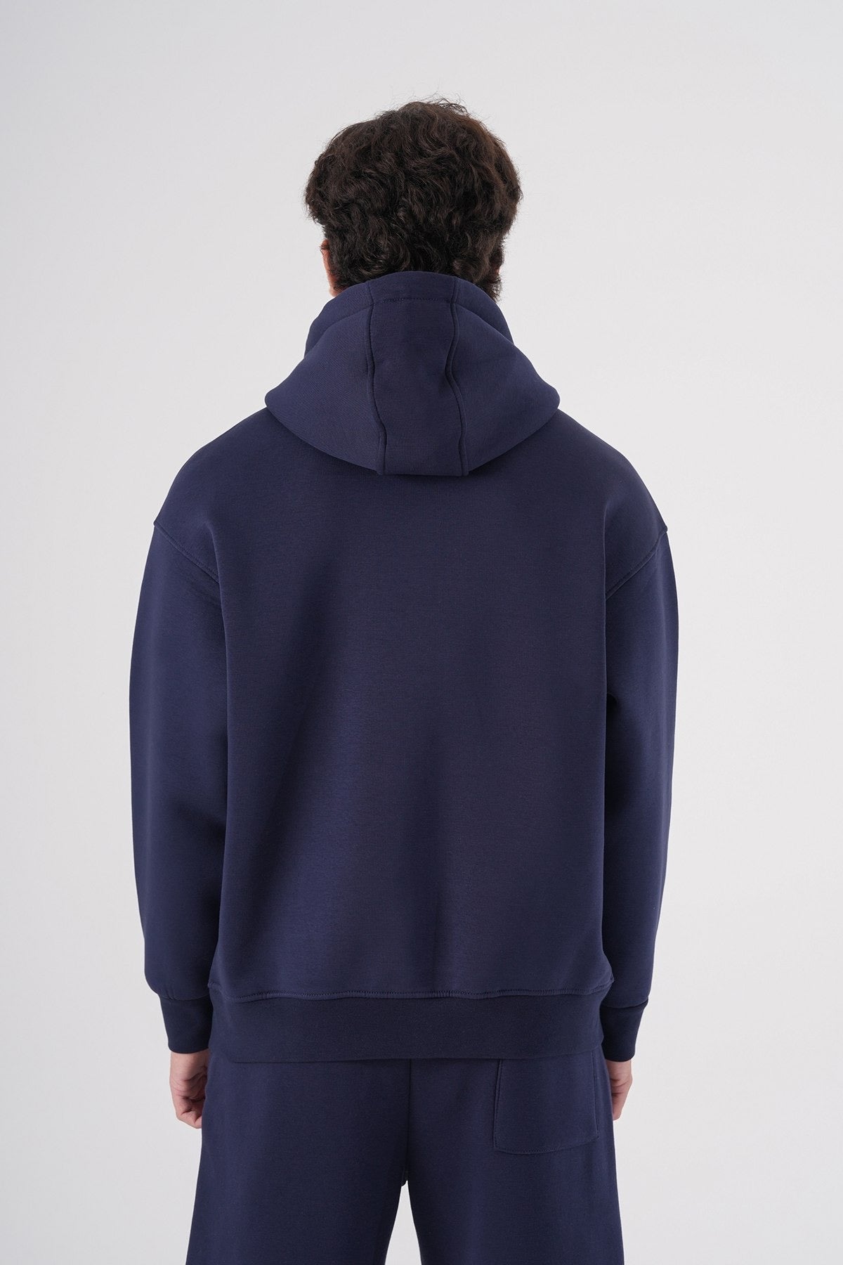 Navy Blue Zip-Up Hoodie – Unisex Casual Streetwear Sweatshirt