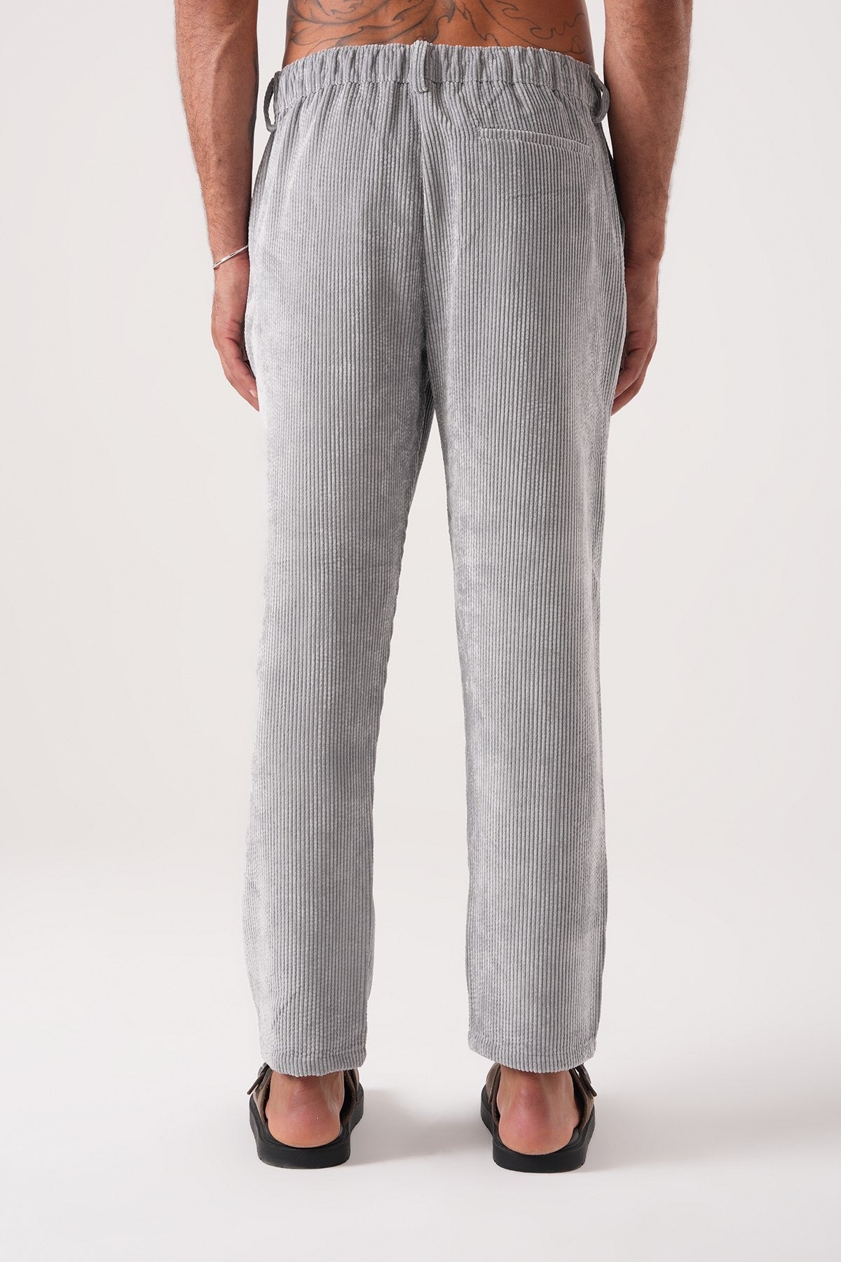 Men’s Grey Corduroy Trousers – Relaxed Fit Vintage Streetwear Pants