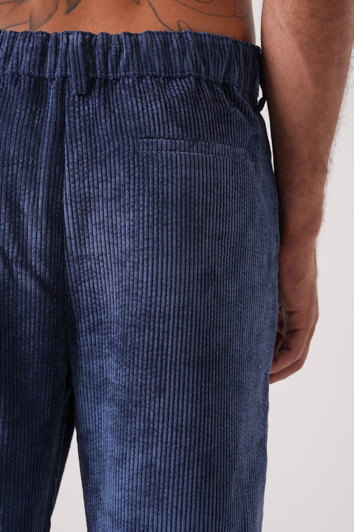 Men’s Navy Blue Corduroy Trousers – Classic Retro Smart-Casual Pants