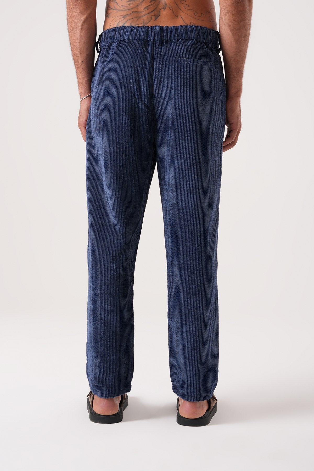Men’s Navy Blue Corduroy Trousers – Classic Retro Smart-Casual Pants