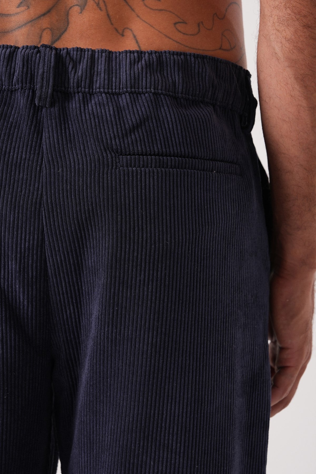 Men’s Dark Navy Corduroy Trousers – Classic Retro Straight-Leg Pants