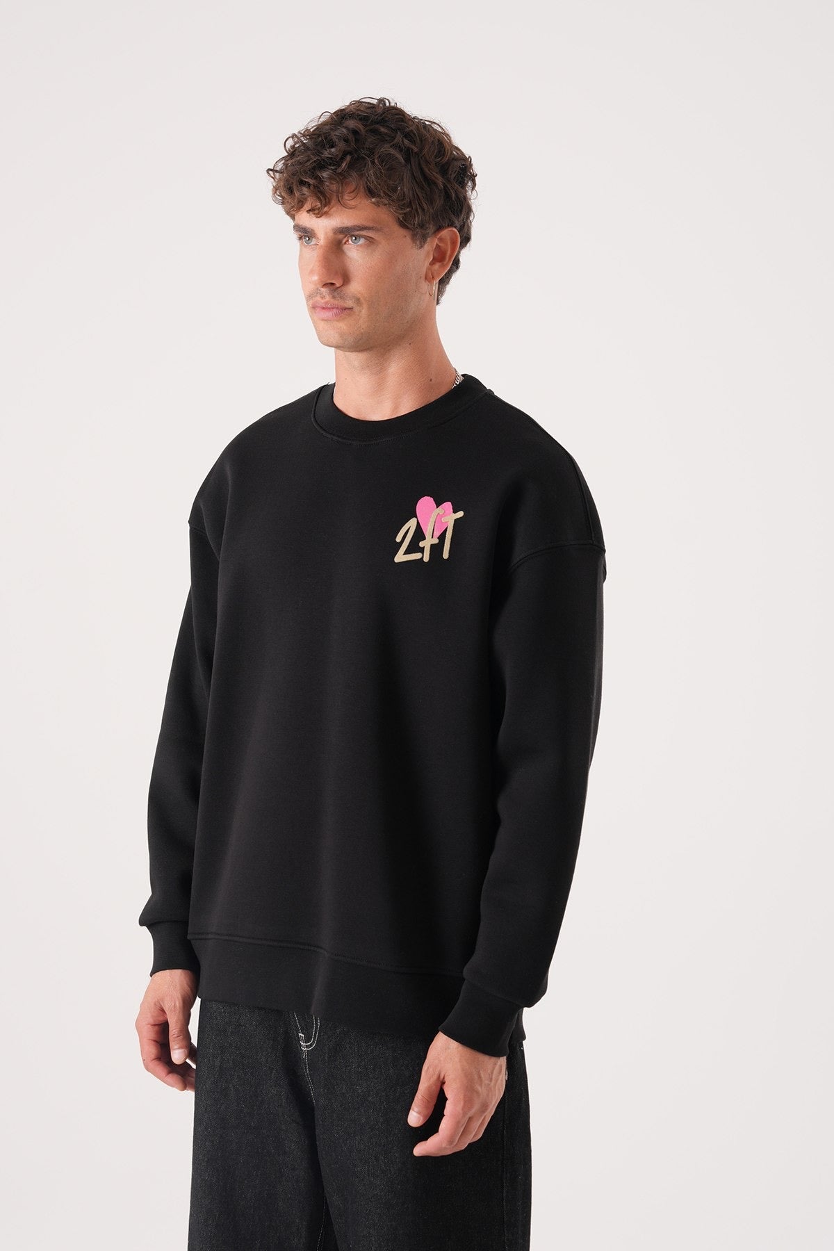 Men’s Black Graphic Sweatshirt – La Joconde XVI Secolo Retro Print