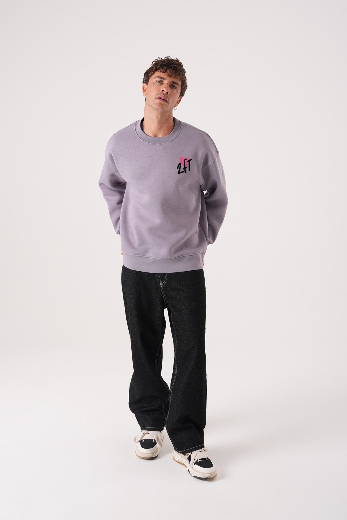 Men’s Lavender Sweatshirt – Minimal 24F Heart Logo