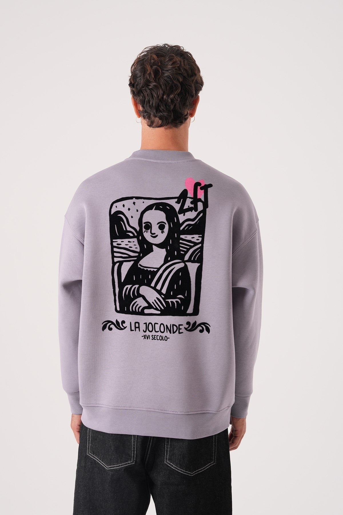 Men’s Lavender Sweatshirt – Minimal 24F Heart Logo