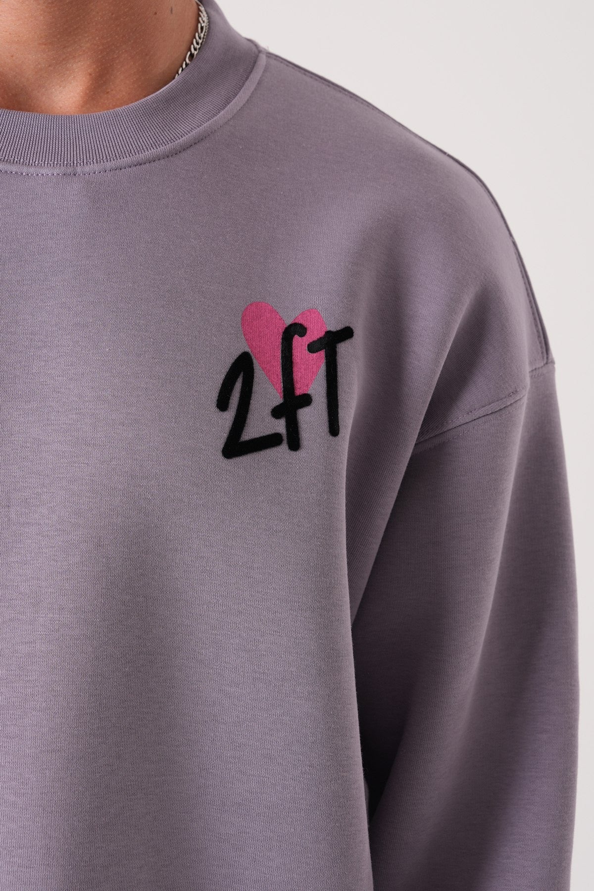 Men’s Lavender Sweatshirt – Minimal 24F Heart Logo
