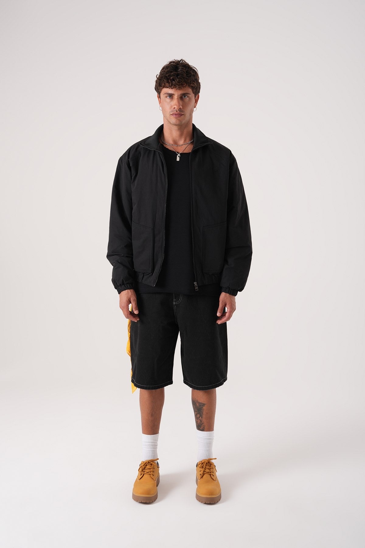 Men’s Black Harrington Jacket – Minimalist Classic Outerwear