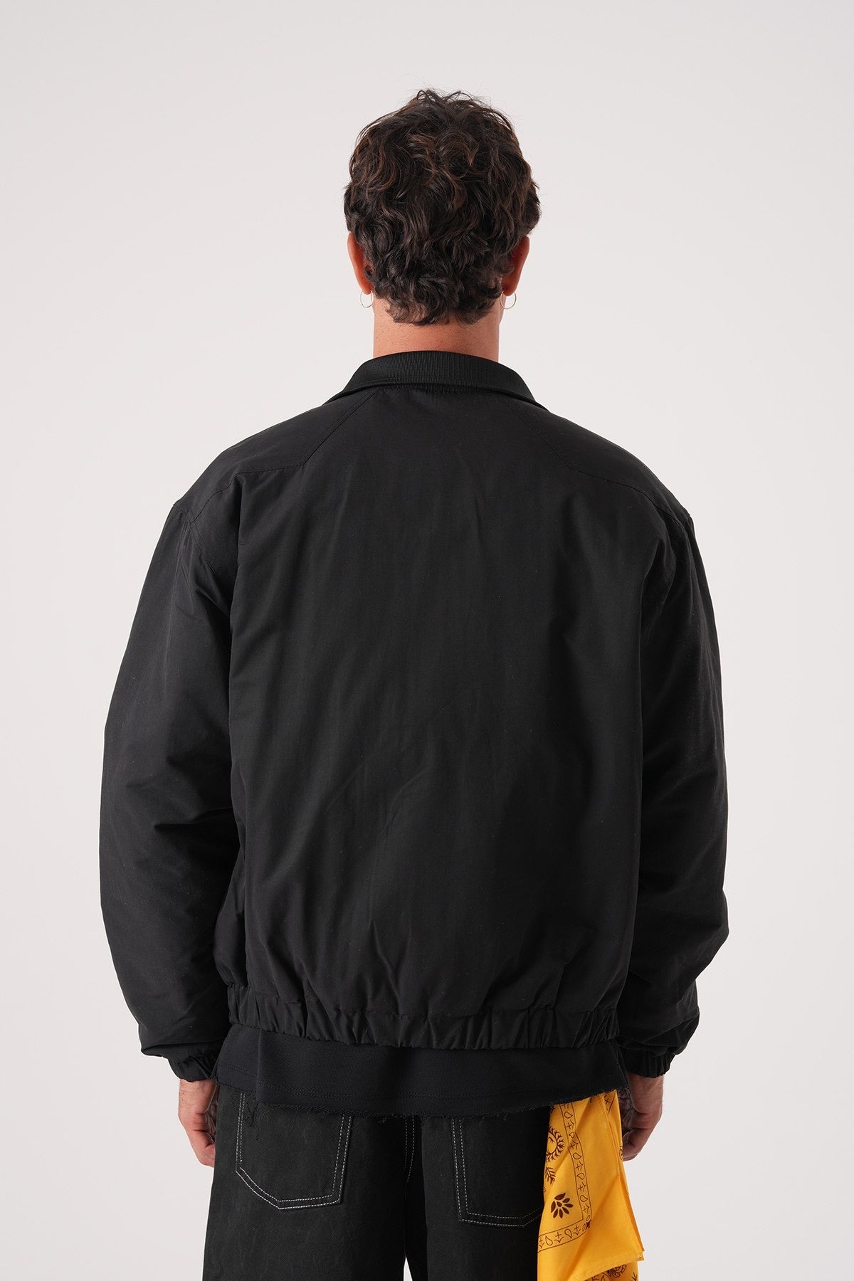 Men’s Black Harrington Jacket – Minimalist Classic Outerwear